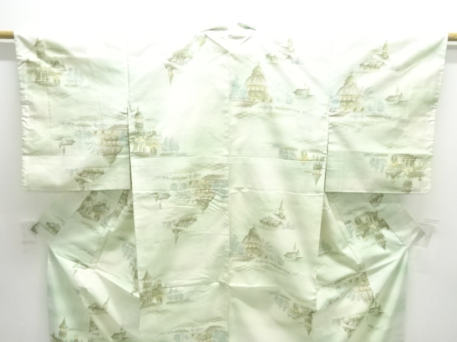  アンティーク　洋館模様本場大島紬着物